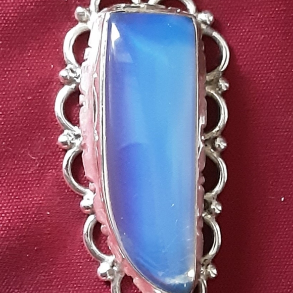 VINTAGE HANDCRAFTED 925 SILVER PENDANT.  MOONSTONE/QUARTZ/AMETHYST. - Picture 4 of 5
